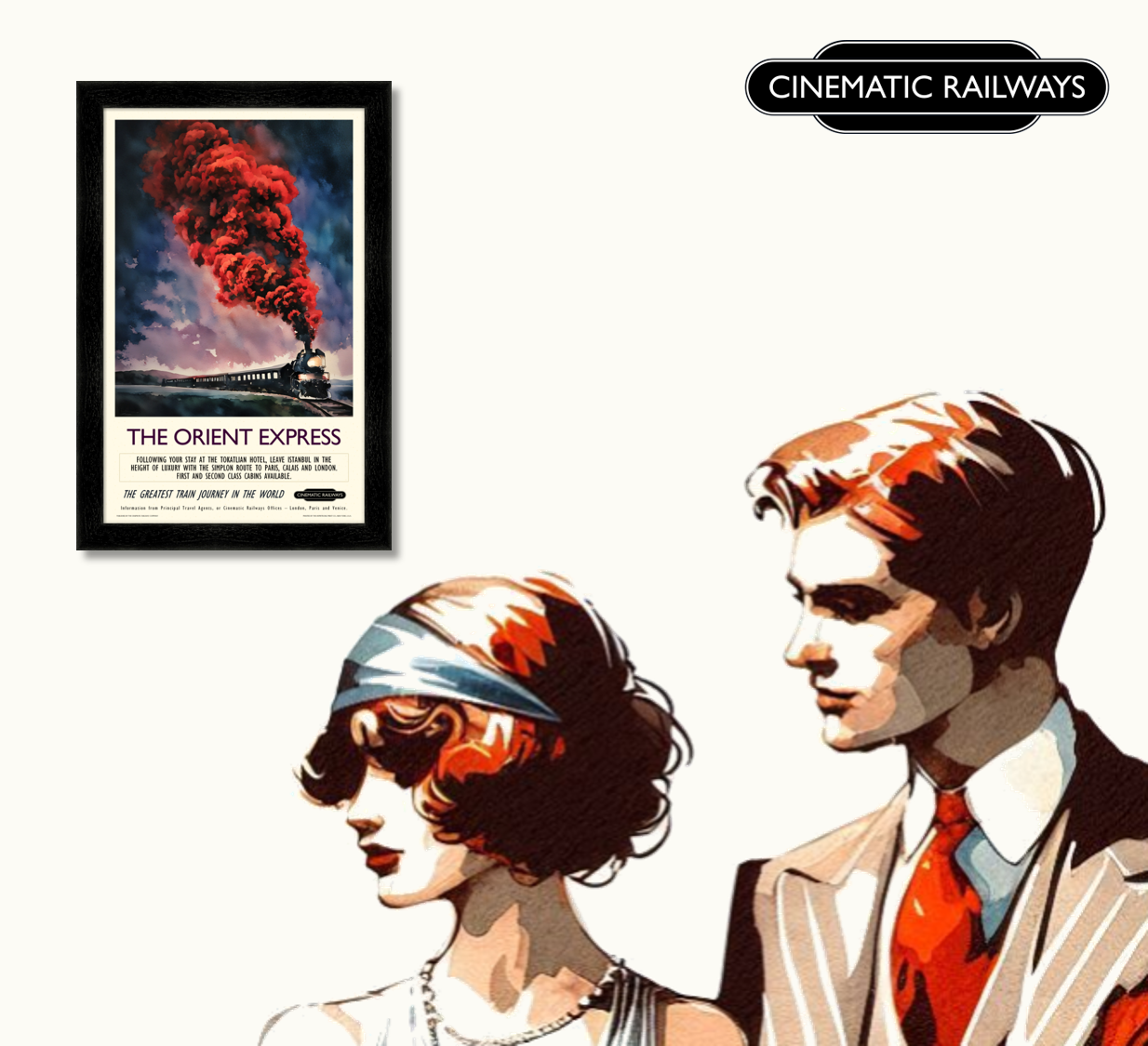 The Orient Express  - a vintage travel poster inspired by your favourite film / movie - Cinematic Railways