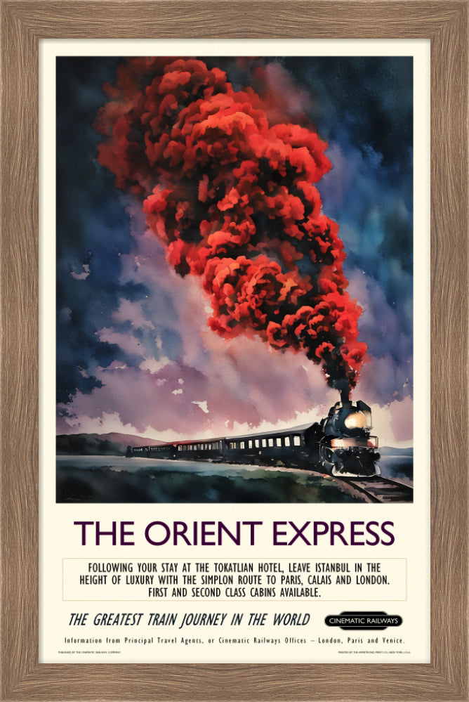 The Orient Express  - a vintage travel poster inspired by your favourite film / movie - Cinematic Railways