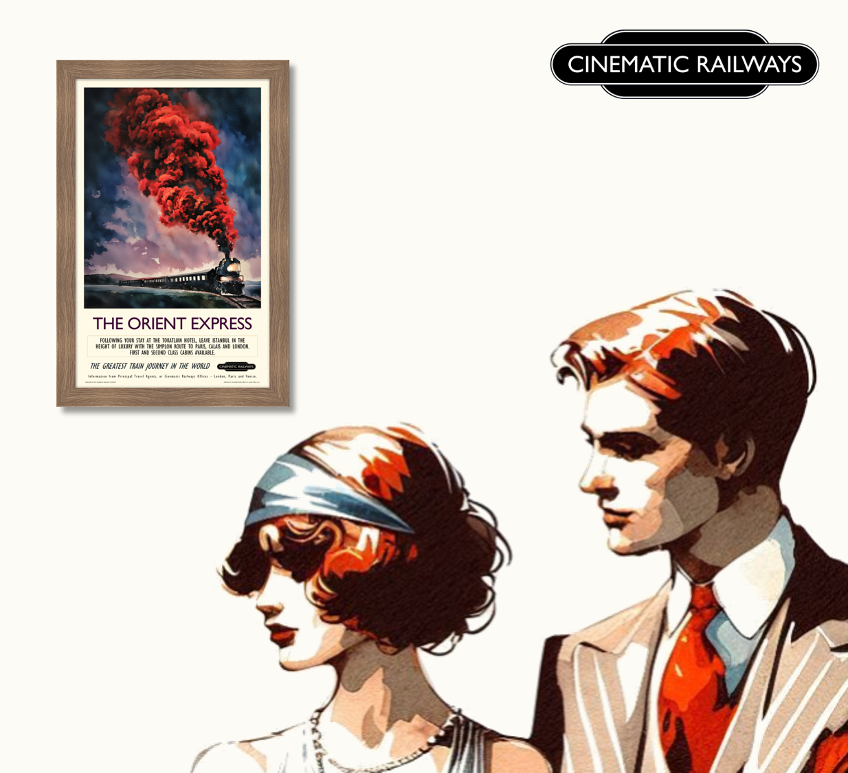 The Orient Express  - a vintage travel poster inspired by your favourite film / movie - Cinematic Railways