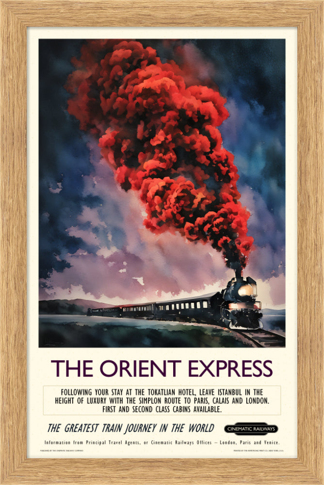 The Orient Express  - a vintage travel poster inspired by your favourite film / movie - Cinematic Railways
