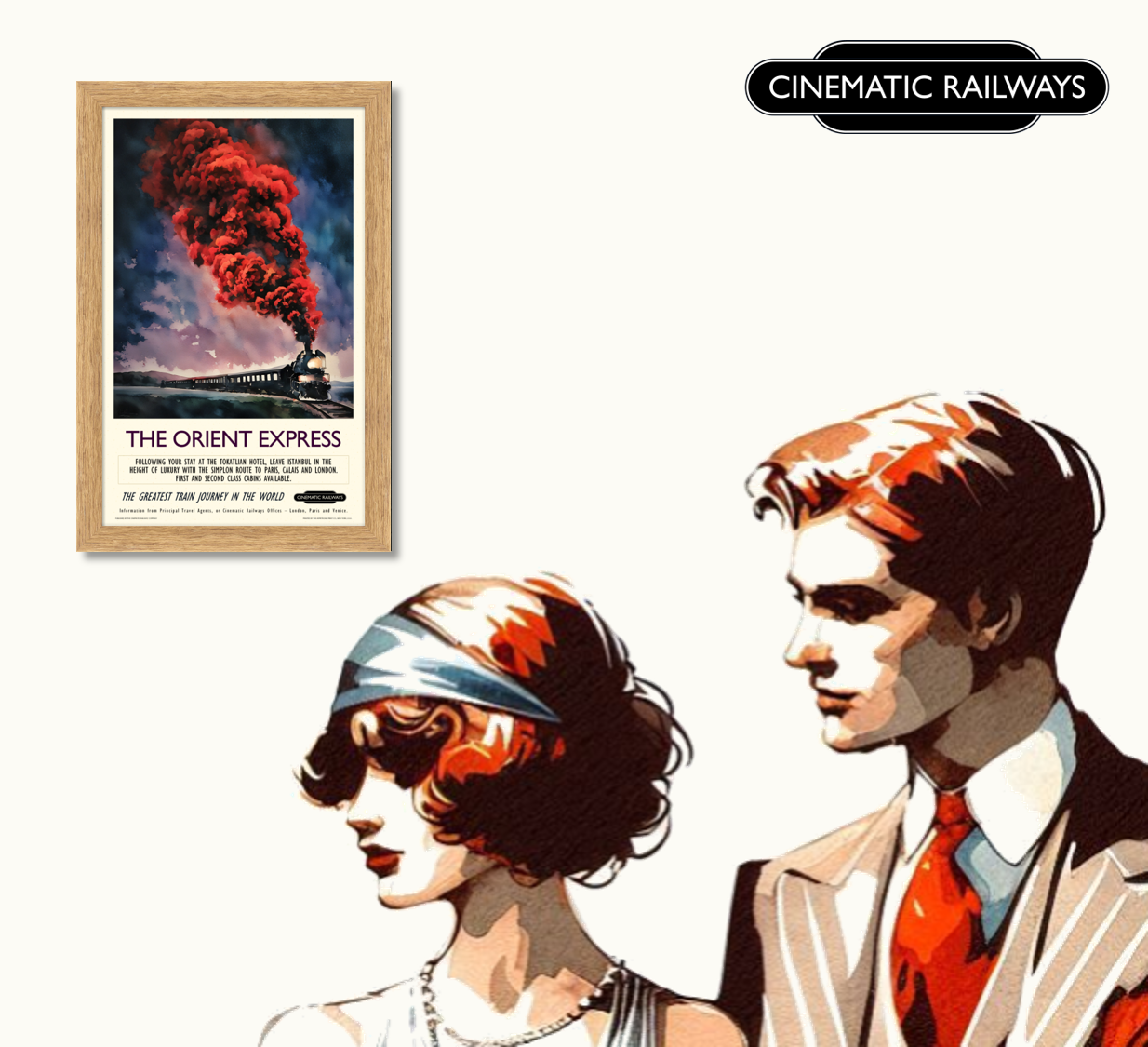 The Orient Express  - a vintage travel poster inspired by your favourite film / movie - Cinematic Railways