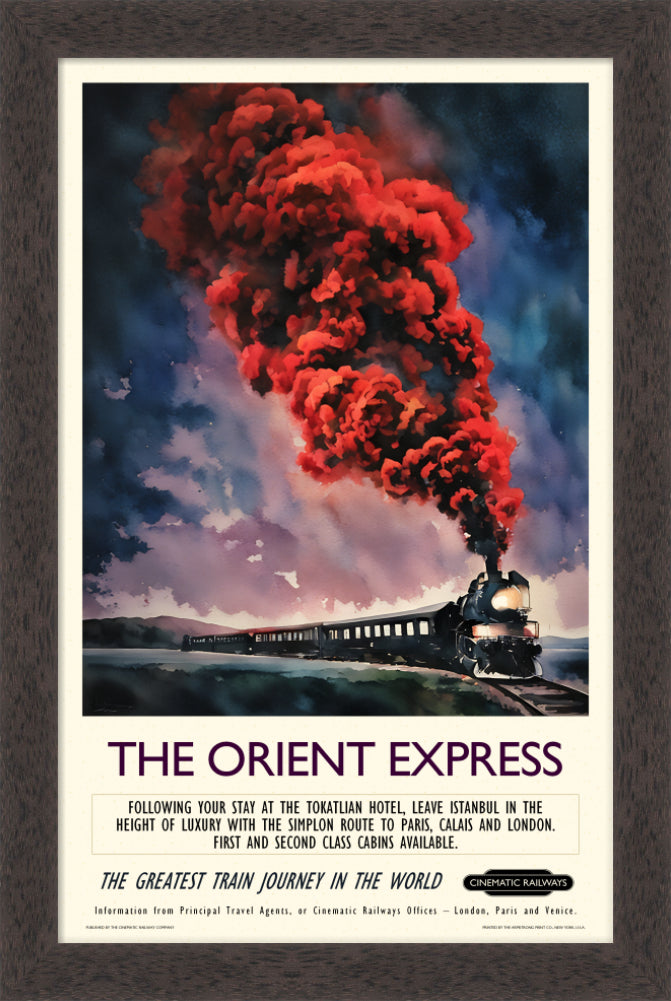 The Orient Express  - a vintage travel poster inspired by your favourite film / movie - Cinematic Railways