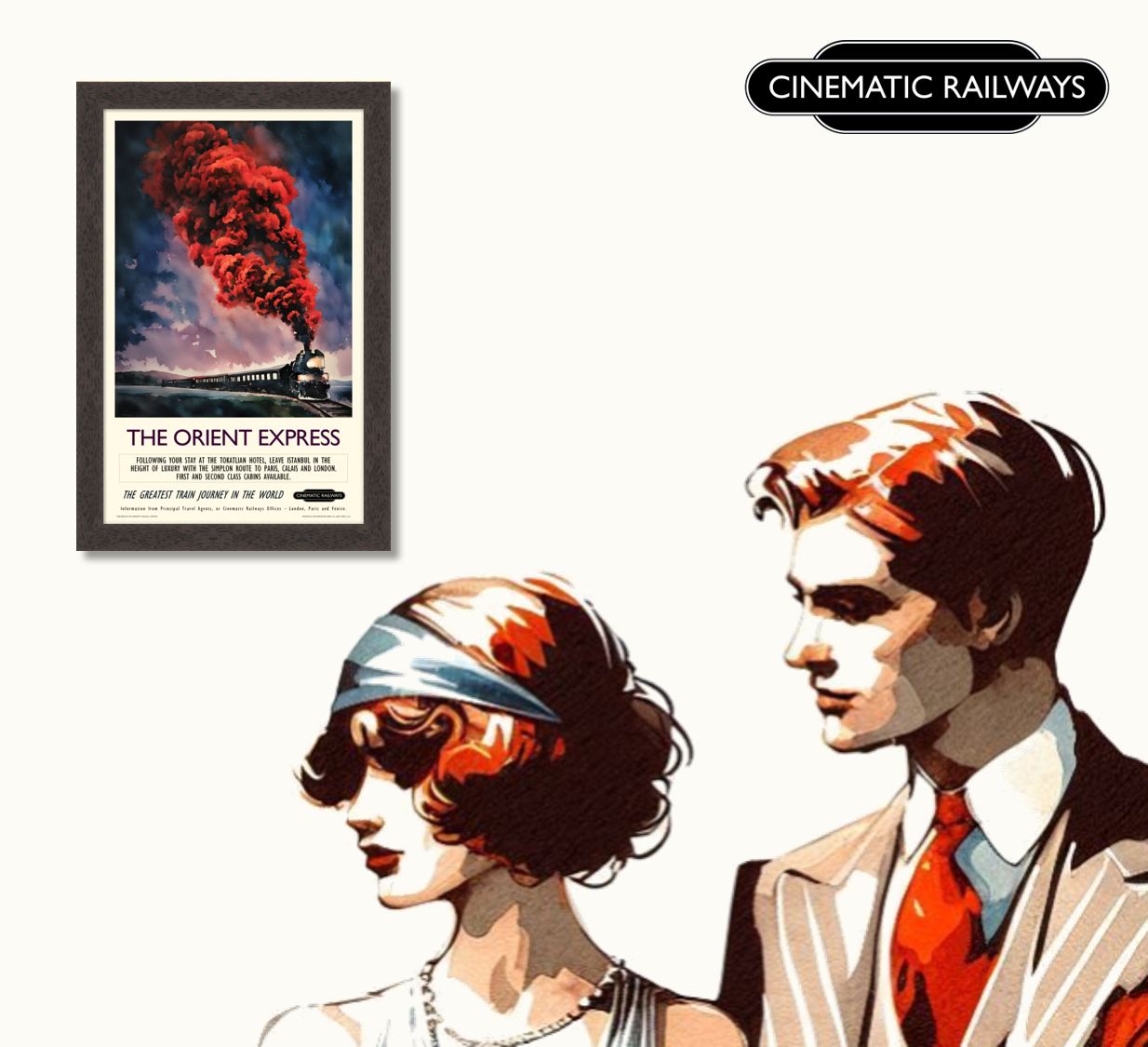 The Orient Express  - a vintage travel poster inspired by your favourite film / movie - Cinematic Railways