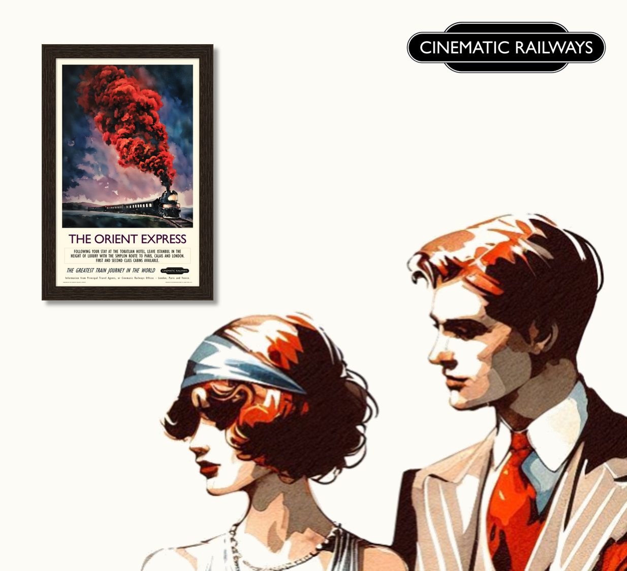 The Orient Express  - a vintage travel poster inspired by your favourite film / movie - Cinematic Railways