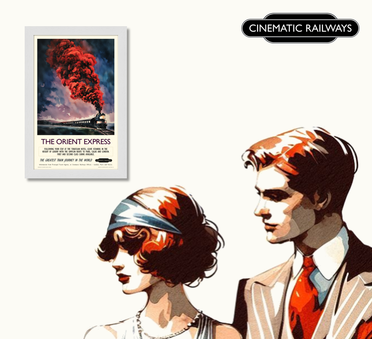 The Orient Express  - a vintage travel poster inspired by your favourite film / movie - Cinematic Railways