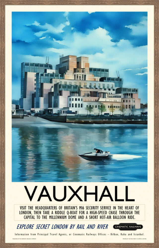 Vauxhall  - a vintage travel poster inspired by your favourite film / movie - Cinematic Railways