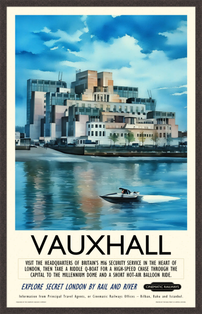 Vauxhall  - a vintage travel poster inspired by your favourite film / movie - Cinematic Railways