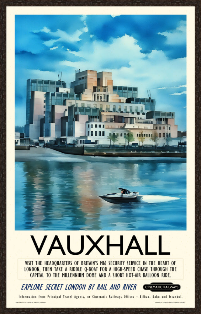 Vauxhall  - a vintage travel poster inspired by your favourite film / movie - Cinematic Railways