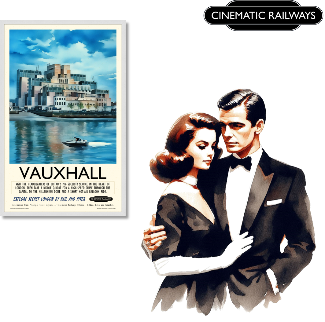 Vauxhall  - a vintage travel poster inspired by your favourite film / movie - Cinematic Railways