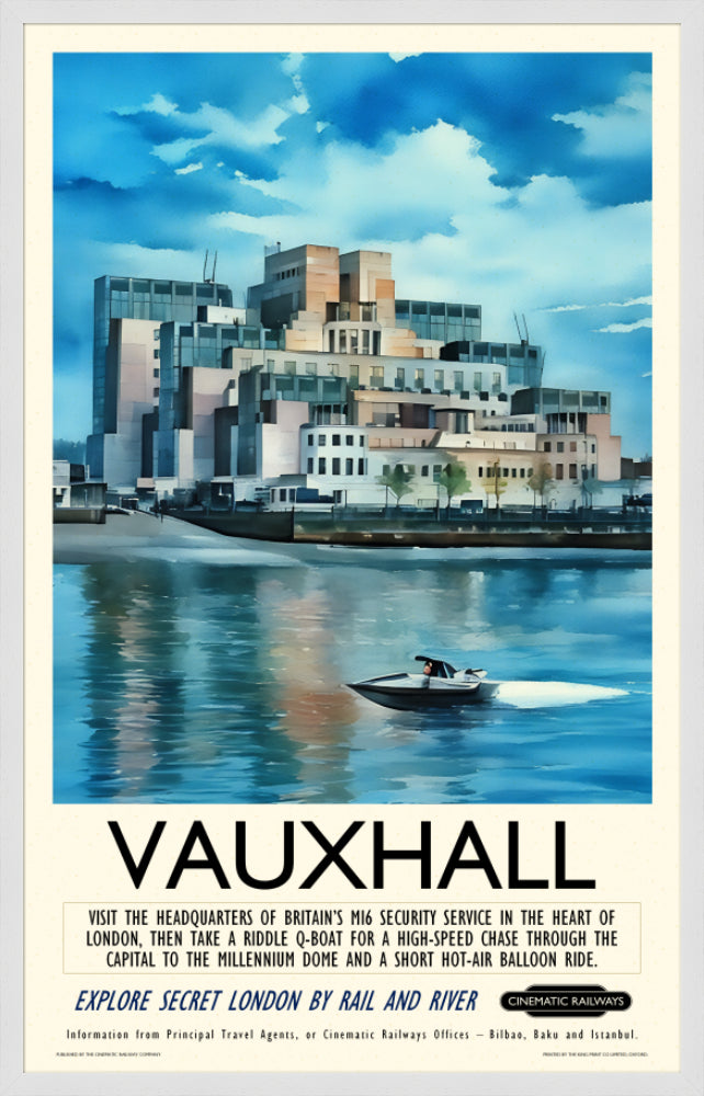 Vauxhall  - a vintage travel poster inspired by your favourite film / movie - Cinematic Railways