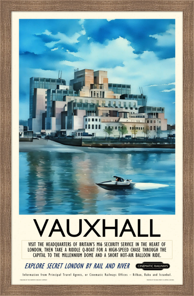 Vauxhall  - a vintage travel poster inspired by your favourite film / movie - Cinematic Railways