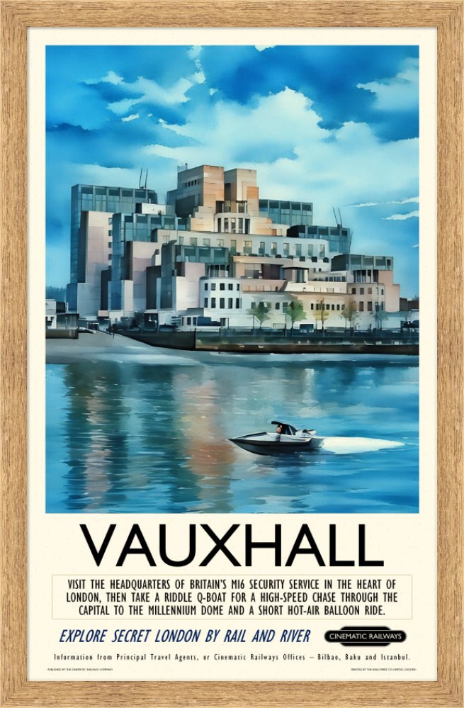 Vauxhall  - a vintage travel poster inspired by your favourite film / movie - Cinematic Railways