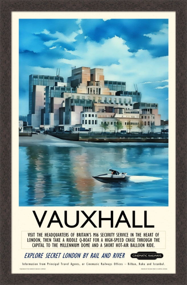 Vauxhall  - a vintage travel poster inspired by your favourite film / movie - Cinematic Railways