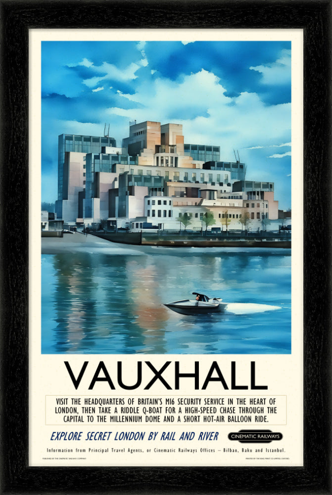 Vauxhall  - a vintage travel poster inspired by your favourite film / movie - Cinematic Railways