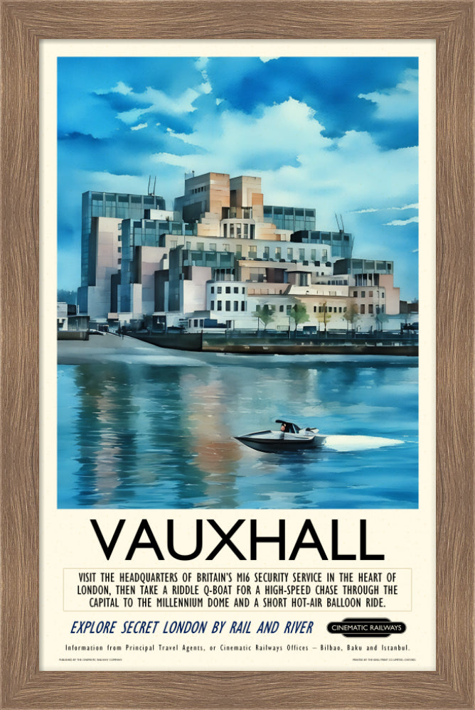 Vauxhall  - a vintage travel poster inspired by your favourite film / movie - Cinematic Railways