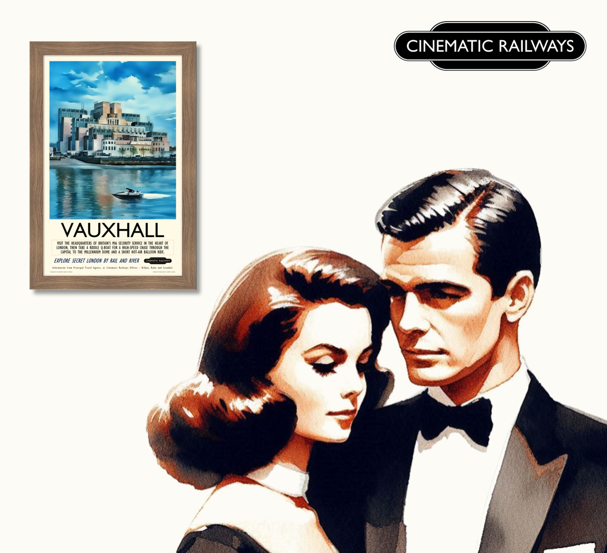 Vauxhall  - a vintage travel poster inspired by your favourite film / movie - Cinematic Railways
