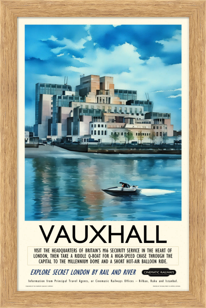 Vauxhall  - a vintage travel poster inspired by your favourite film / movie - Cinematic Railways