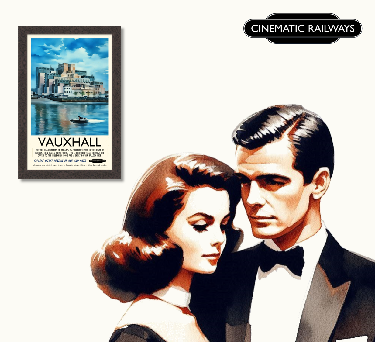 Vauxhall  - a vintage travel poster inspired by your favourite film / movie - Cinematic Railways